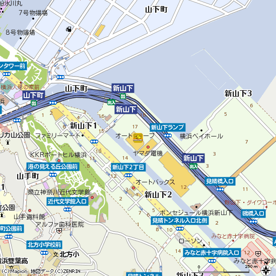 イエローハット新山下地図